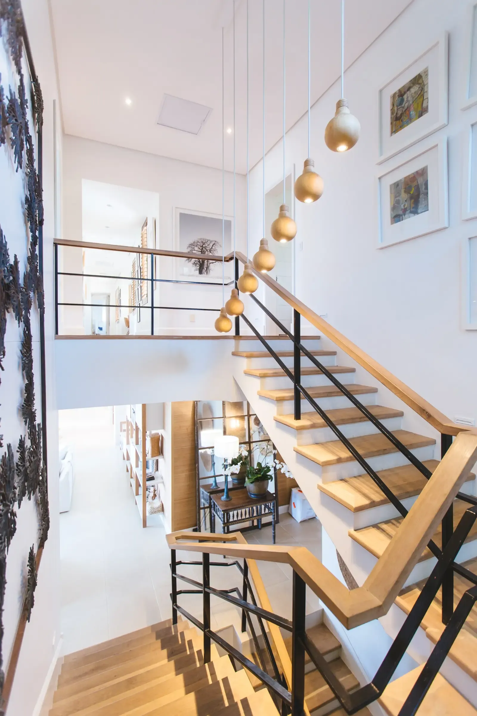 View of a stairway in a modern home.